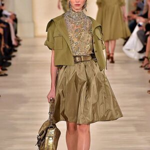 Ralph Lauren  Spring  2015 Collection Gold Luster Vachetta Hunting Messenger Bag